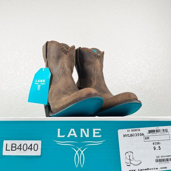 Lane PLAIN JANE Womens Womens 9.5 Brown Cowboy Ankle Boots Short Cowgirl Bootie - Picture 10 of 10